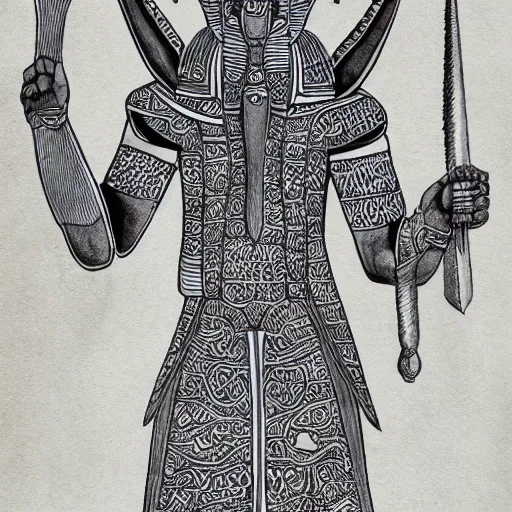 Image similar to calligraphy image of Anubis, highly detailed and rendered