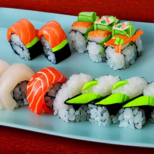 Image similar to sushi made out of sand