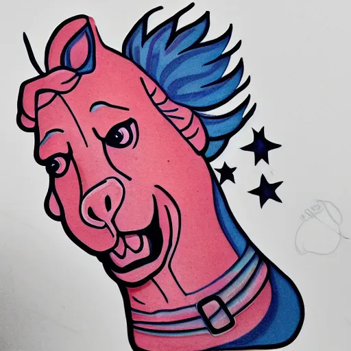 a-portrait-of-bojack-horseman-tattoo-design-stable-diffusion