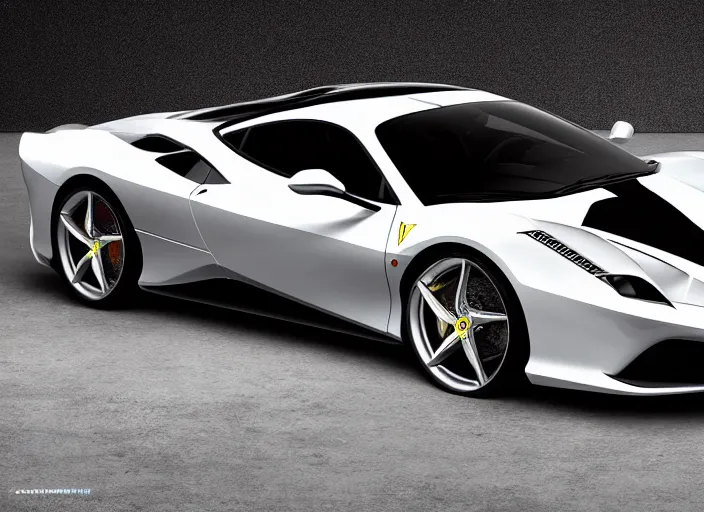 Prompt: cinematic photoshoot of clean modern hand crafted super futuristic tech ferrari car exterior pro display xpr luxury smooth color metal white silver with black leather padding well design ultrareallistic detailed high quality 8 k photorealistic ultra realistic
