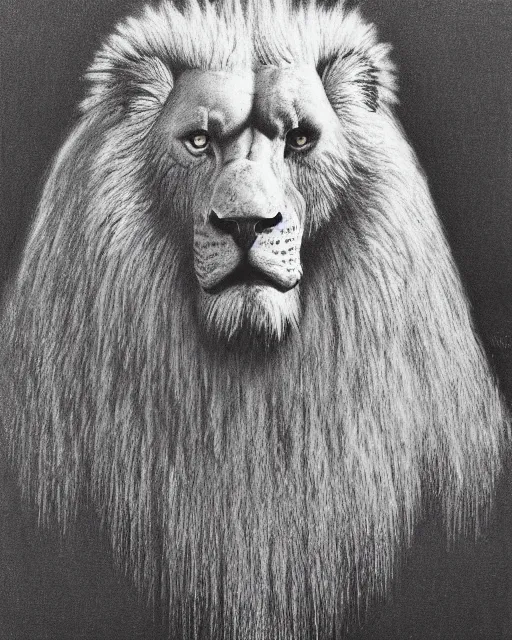Image similar to mix of face of an eagle, face of an lion, face of an ox, face of an human, in one creature. drawn by zdzislav beksinski