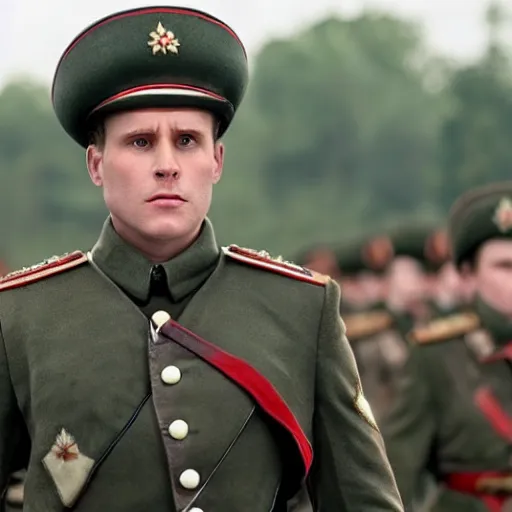 Prompt: movie scene kier starmer in russian soldiers uniform, photorealistic, highly detailed 8 k