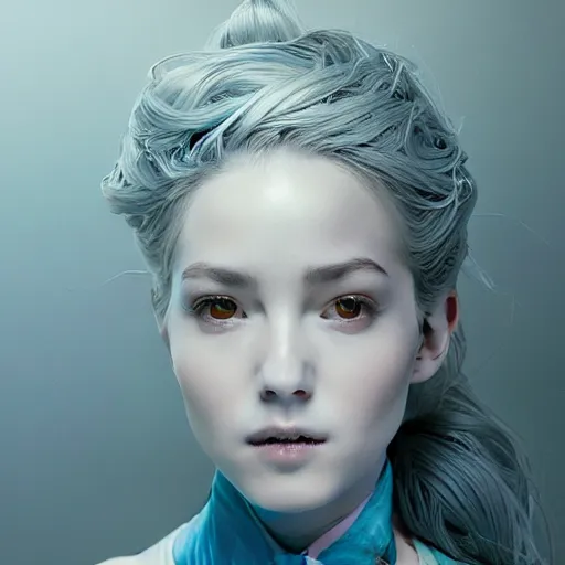 Prompt: the portrait of a blueberry that resembles an absurdly beautiful, graceful, elegant, sophisticated irene girl, an ultrafine hyperdetailed illustration by kim jung gi, irakli nadar, intricate linework, bright colors, octopath traveler, final fantasy, unreal engine 5 highly rendered, global illumination, radiant light, detailed and intricate environment