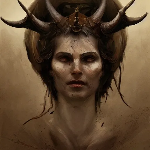 Prompt: the horned god, artwork by Greg Rutkowski, epic details, trending on artstation, 30mm