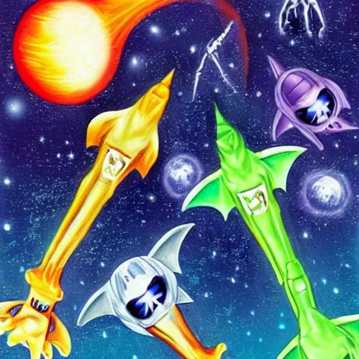 Image similar to universe of alien space bats