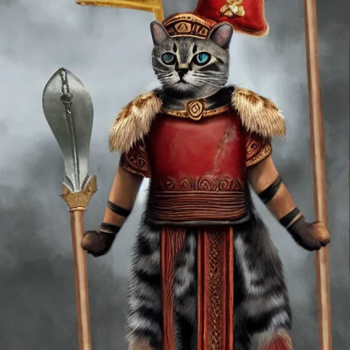 Prompt: photo of a cat as a roman centurion