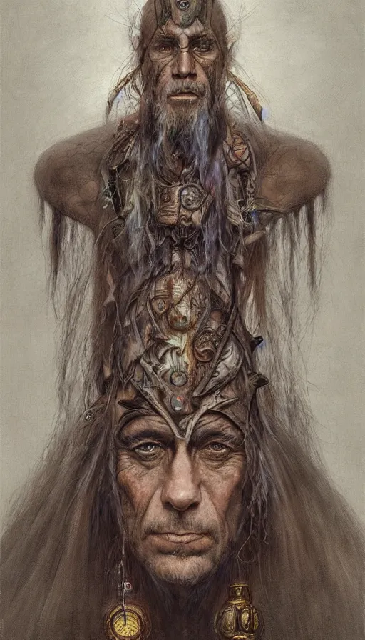 Image similar to portrait of a digital shaman, by john howe