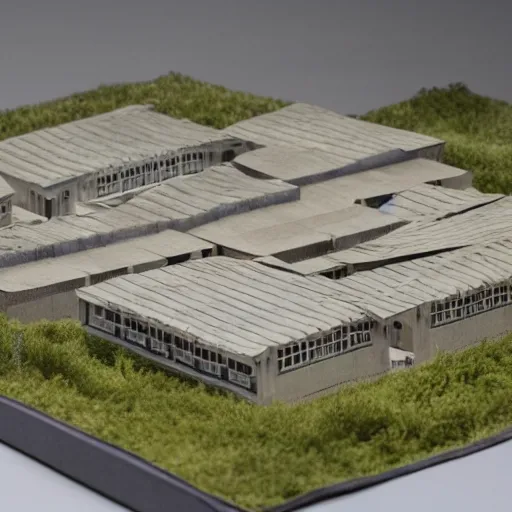 Prompt: architectural model of a chinese xinjiang detention centre