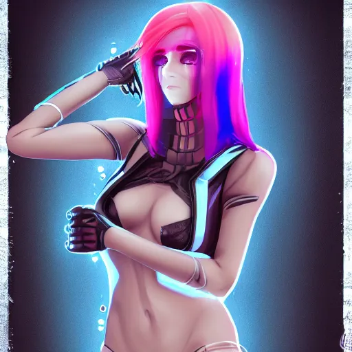 Arte AI: cyberpunk anime girl por @илья пьянков (lov3drain)