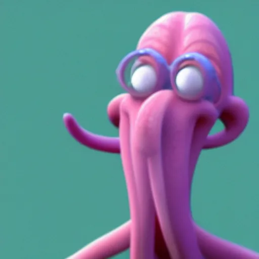 Image similar to squidward, 3d, cgi