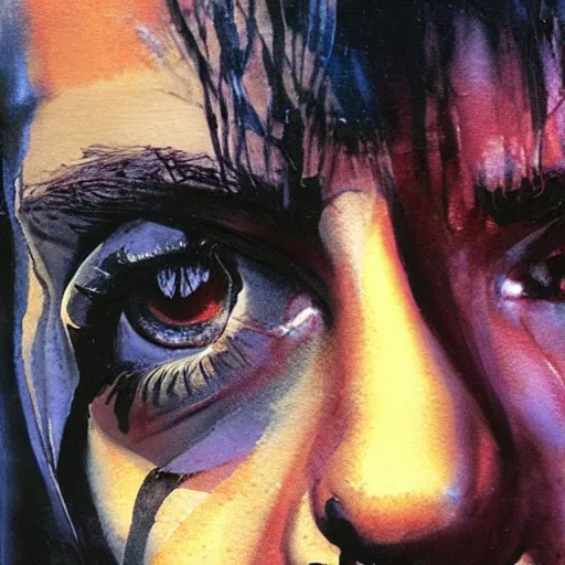 Image similar to photorealistic picture, by bob peak and alex ross, ju on horror movie poster, gouache and wash paints, fine details, fine intricate, fine facial proportionate, fine body proportionate, fine fix broken line, fine fix duplicate line, smooth focus, sharp details, bokeh, 4 k, fine 5 k details