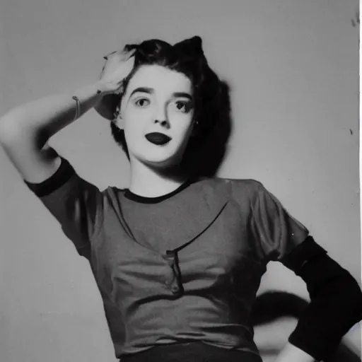 Prompt: a album of billie elish from the 1940s