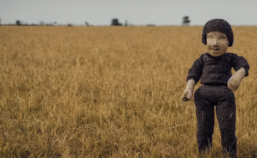 Image similar to a dummy, in a field, photography