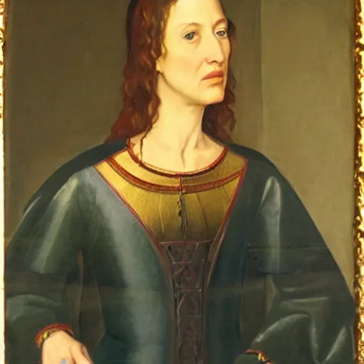 Prompt: a renaissance style portrait painting of Natascha McElhone