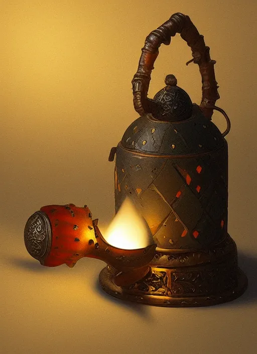 Image similar to turkish fanoos oil lamp, low light, trending on pixiv fanbox, painted by greg rutkowski makoto shinkai takashi takeuchi studio ghibli