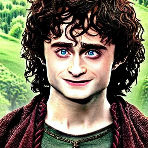 Image similar to daniel radcliffe as frodo baggins in lord of the rings