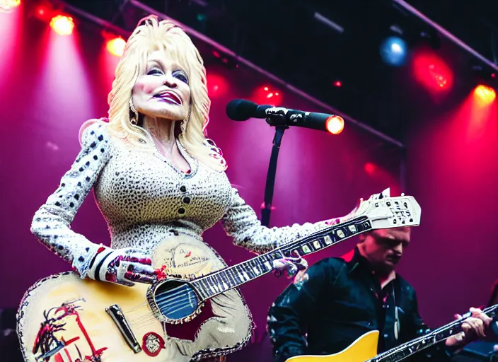 Image similar to photo still of dolly parton at the vans warped tour 2 0 1 8!!!!!!!! at age 3 6 years old 3 6 years of age!!!!!!!! stage diving into the crows, 8 k, 8 5 mm f 1. 8, studio lighting, rim light, right side key light