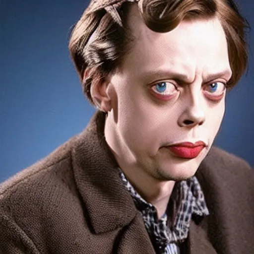 Prompt: photo of a person who looks like a mixture between steve buscemi and judy garland