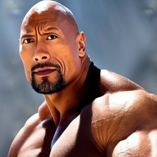 Image similar to dwayne johnson as a ninja fights multiple kangaroos