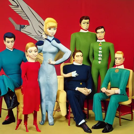 Prompt: the thunderbirds tv show cast by Picasso