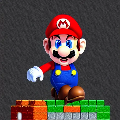 Image similar to Hyper realistic photo of Mario from Super Mario Bros