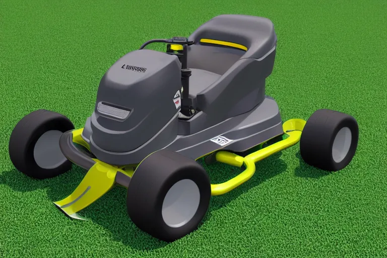 Prompt: cad design of lawnmower, solidworks, partly wireframe, octane render, studio light, 3 5 mm