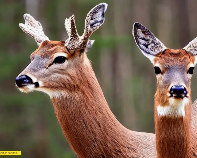 Image similar to a national geographic photo of deer that has red color skin in forest, f 2,0, telephoto, fine deatils