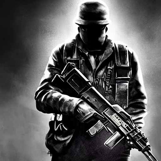 Image similar to new film noir call of duty game