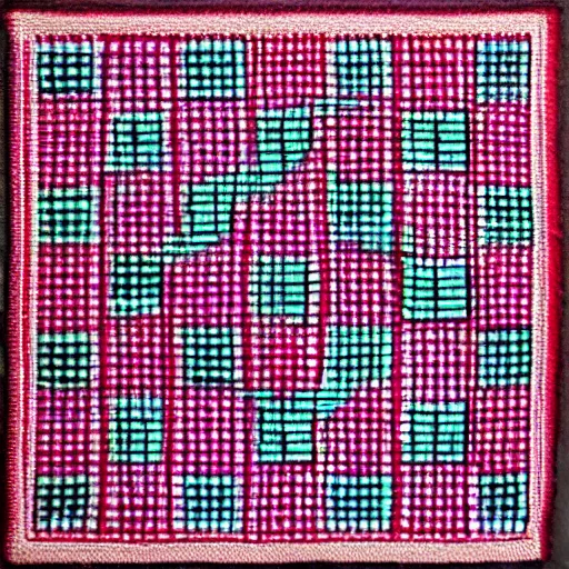 Image similar to geometric textile art in the style of anni albers