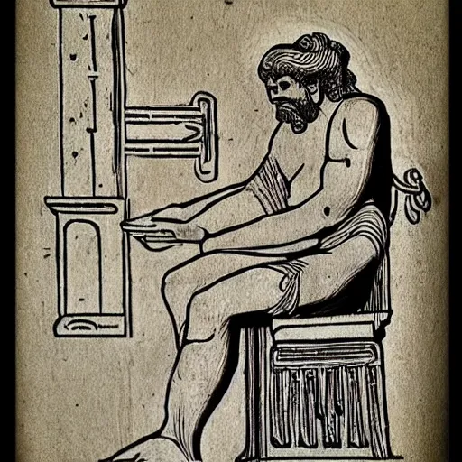 Image similar to “man on the Internet, Ancient Greek style”