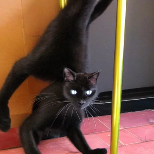 Image similar to black cat doing pole dance