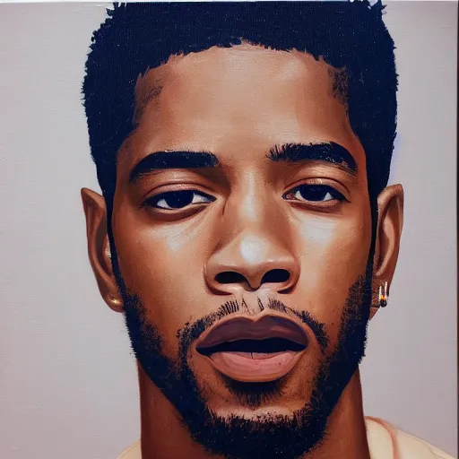 Image similar to kid cudi, oil on canvas, 1775