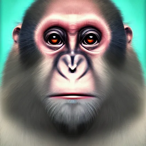 Prompt: the portait of a primate by takashi murakami, digital art, 4 k, detailed