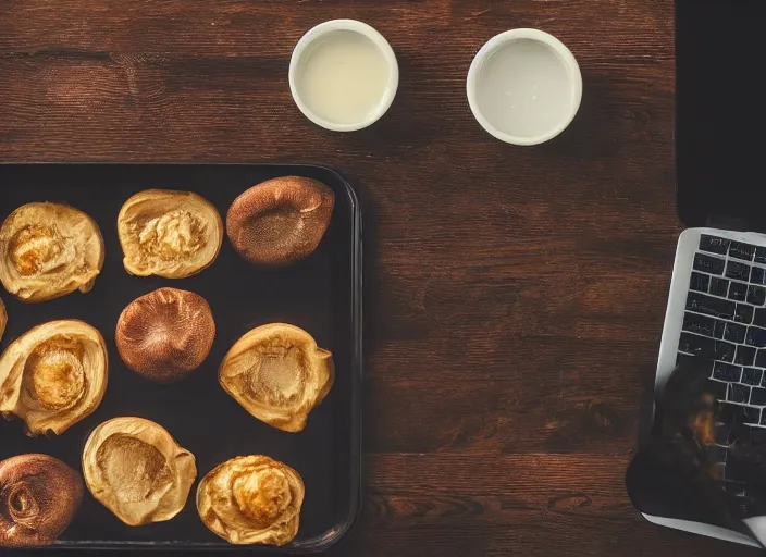 Prompt: view of a tray filled with greasy mushy food sitting computer table, poor lighting, photorealistic, dark, on desk, amateur photo