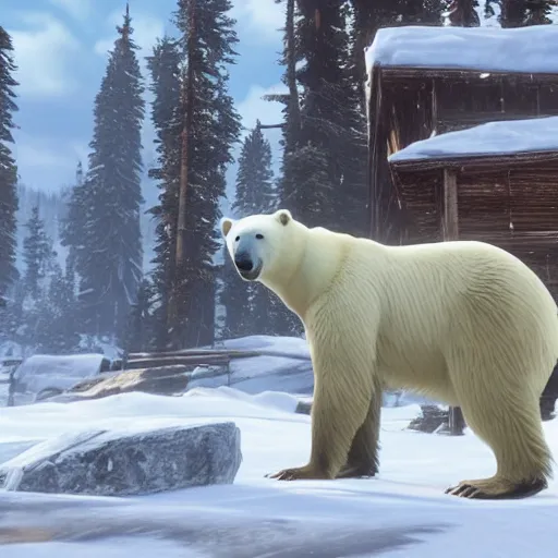 Polar Bear, from Red Dead Redemption 2 (2018 video | Stable Diffusion