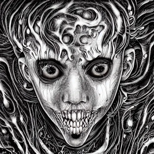 Image similar to scariest horror nightmare by junji ito digital art, deepdream cosmic, 3 d high definition, trending on artstation, photorealistic, high resolution, 8 k, octane, hyper detailed, trending on deviantart insane details, intricate, elite, ornate, elegant trend, highly detailed and intricate, sharp focus, photography, unreal engine