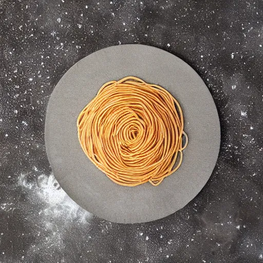 Image similar to the planet jupiter constructed from pasta