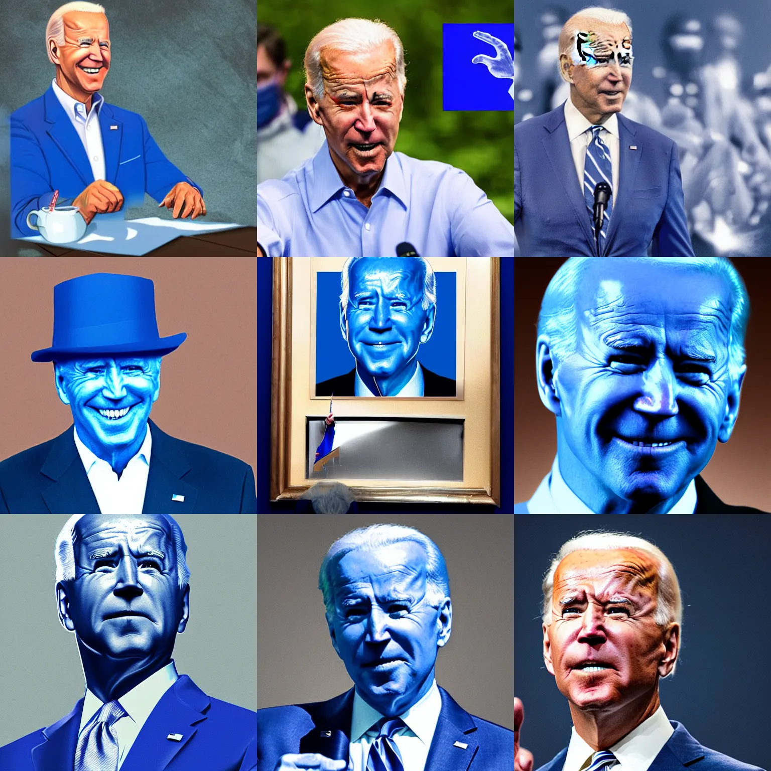 Prompt: Joe Biden as a blue smurf
