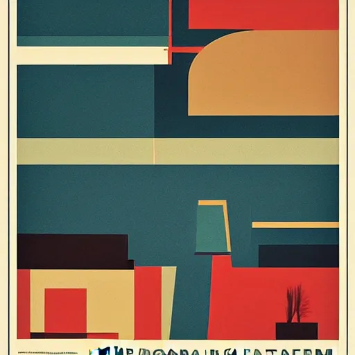 Image similar to midcentury bauhaus art poster