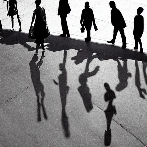 Image similar to shadow people meet color people