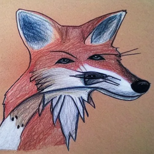 Image similar to a toddler's drawing of a fox