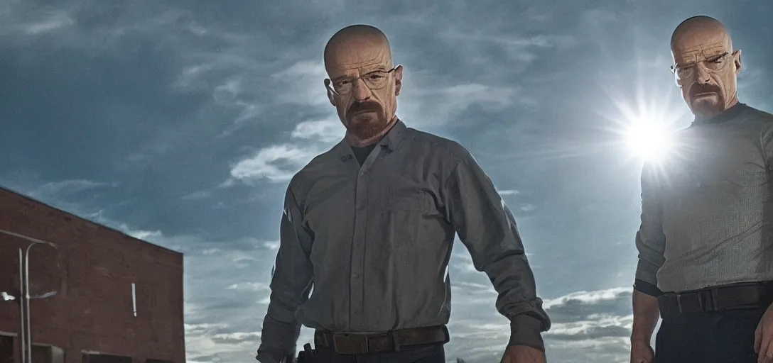 Walter White As Spider-man, Film Still, Wide-shot, 