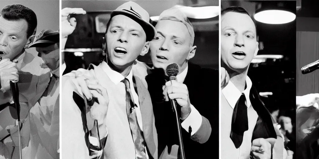 Prompt: Frank Sinatra and Eminem, Epic Rap Battle