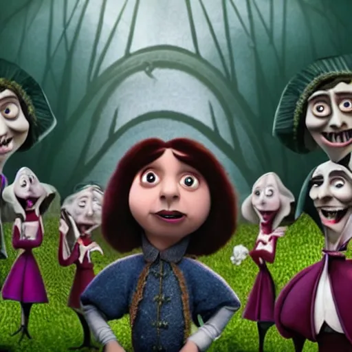 Image similar to lord farquad in a tim burton movie still 4k pixar