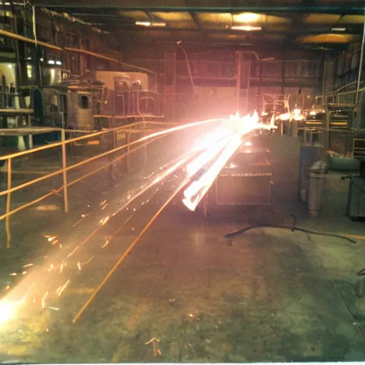 Prompt: 35mm photo Kodak hazy metal factory molten metal glowing emissive volumetric lighting IMG_1362.JPG