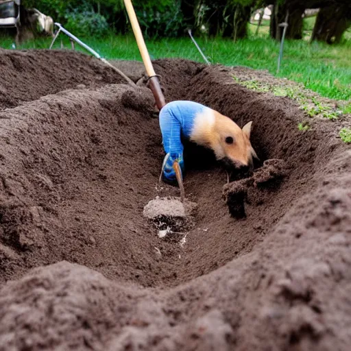 Prompt: mole digging