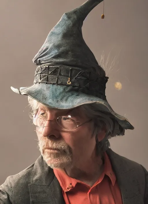 Prompt: Wizard in a hat, high image quality and working out details in 8k
