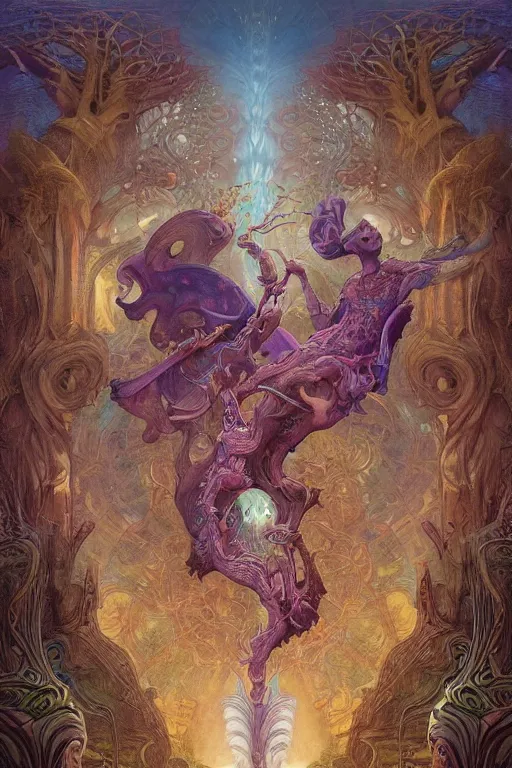 Image similar to the world, tarot card, fantasy drawing made of fractals, ultra realistic, wide angle, art nouveau, intricate details, rainbowshift, vivid colors, highly detailed by peter mohrbacher, wayne barlowe, maxfield parrish, aaron horkey, gaston bussiere, craig mullins