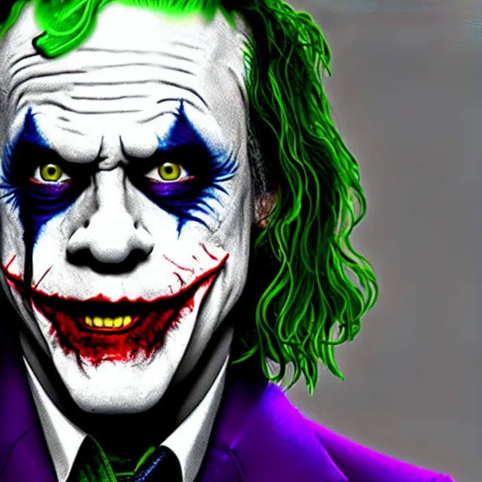 Image similar to photograph of mark hamill as the joker. Extremely detailed. 8k