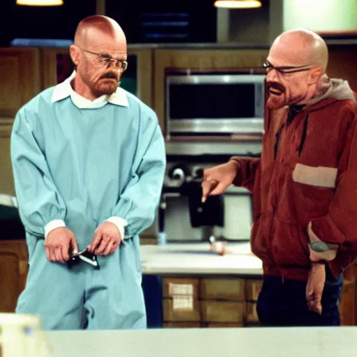 Image similar to walter white starring in a 1990s sitcom, 15mm